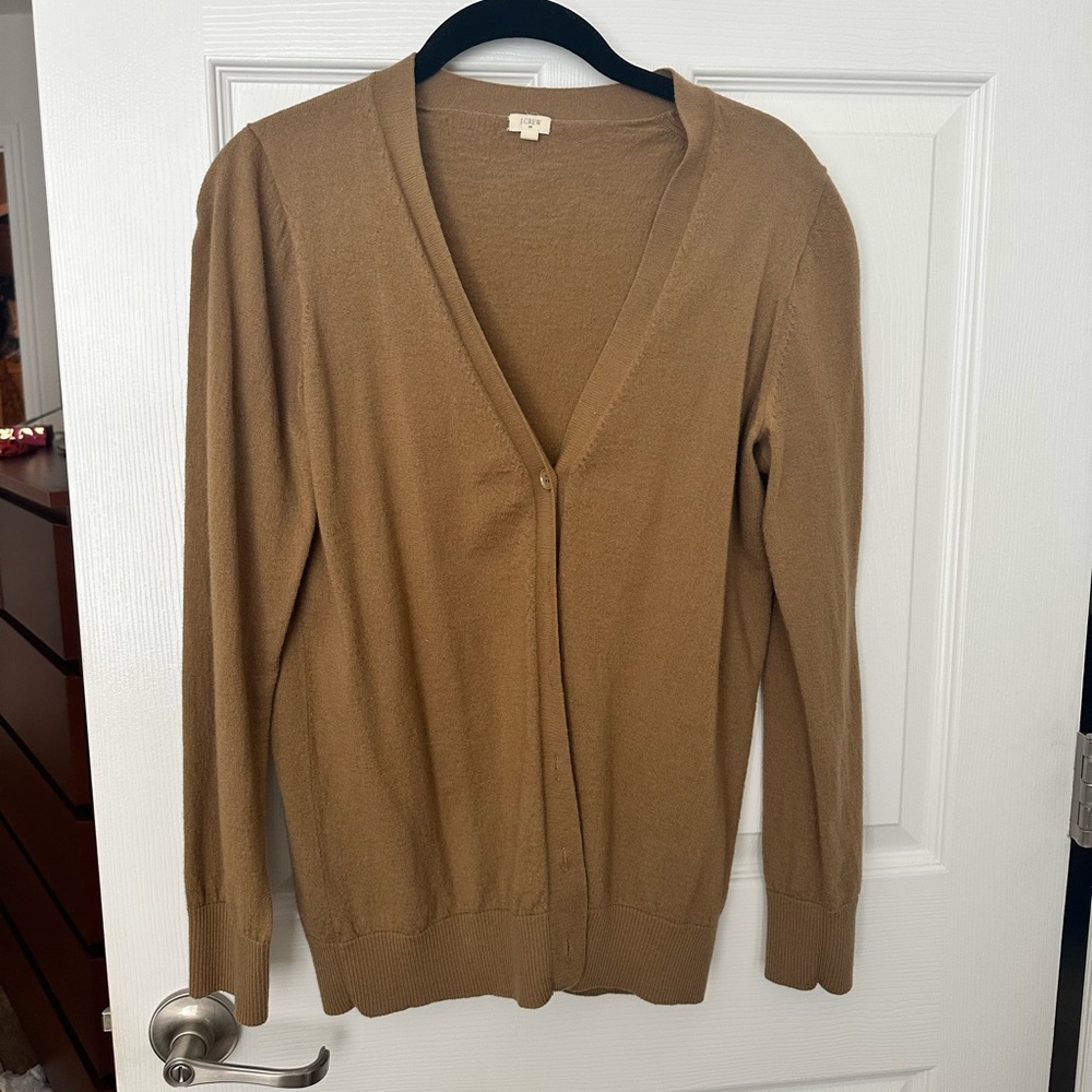 J. Crew Brown Merino Wool Cardigan - M